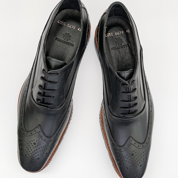 Black Wingtip Antique Bordeaux Leather Dress Shoe main image 2